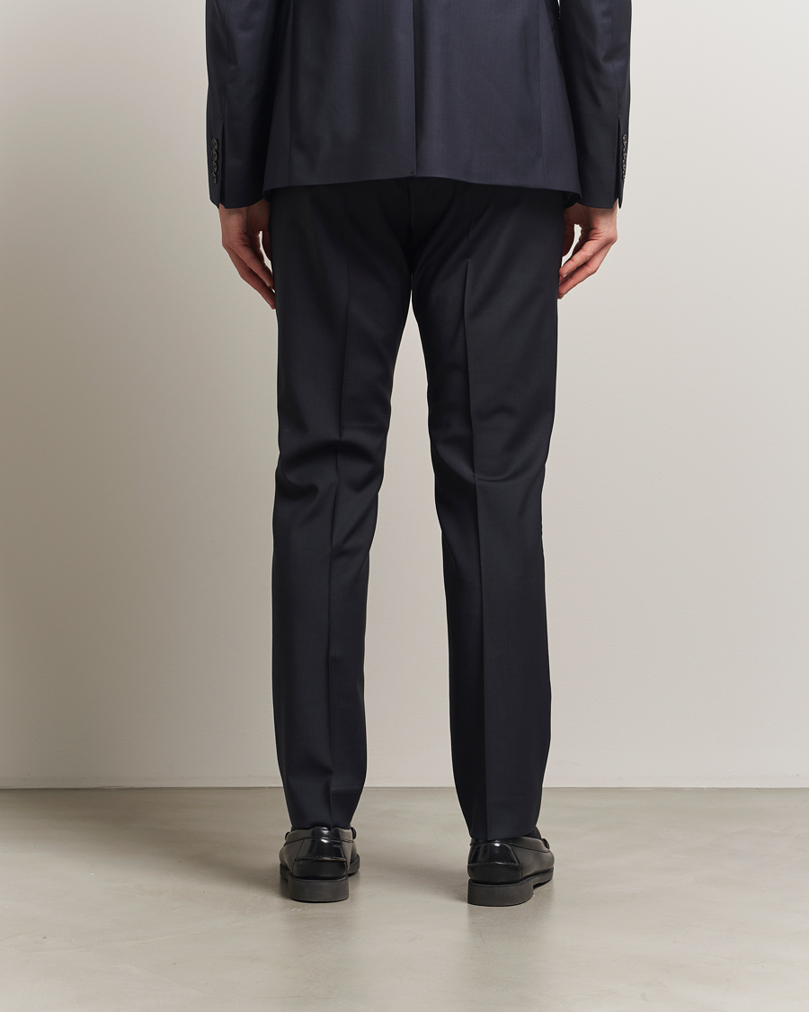 Men | Trousers | Filippa K | Slim Wool Trousers Dark Navy