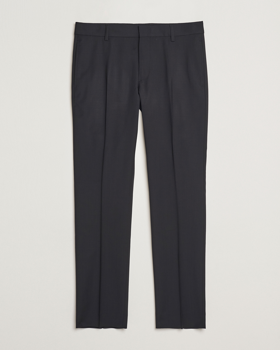 Men | Trousers | Filippa K | Slim Wool Trousers Black