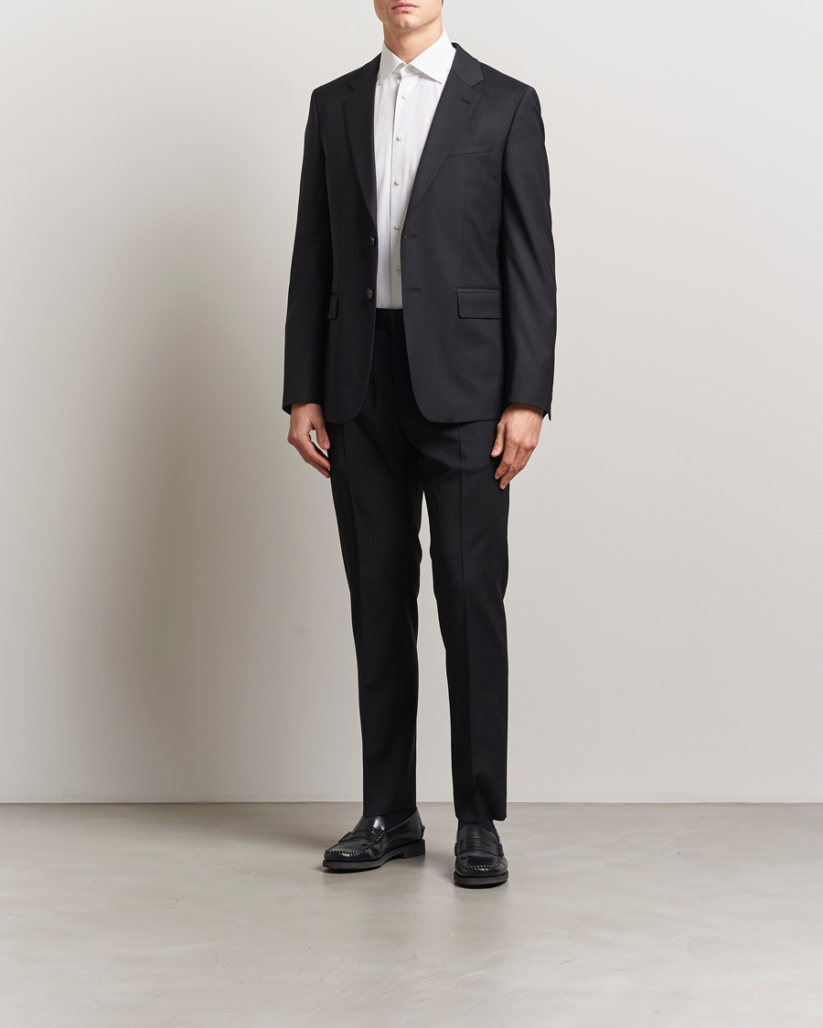 Men | Trousers | Filippa K | Slim Wool Trousers Black