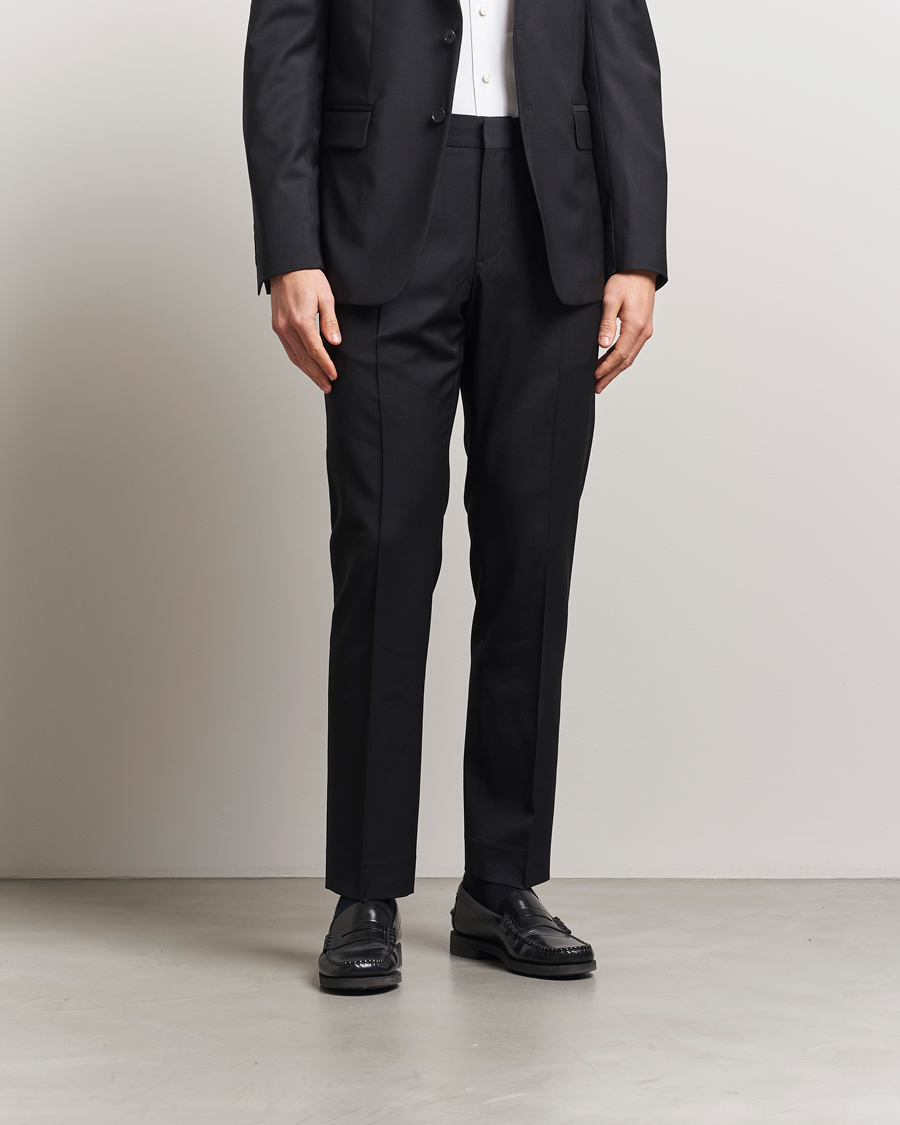 Men | Trousers | Filippa K | Slim Wool Trousers Black
