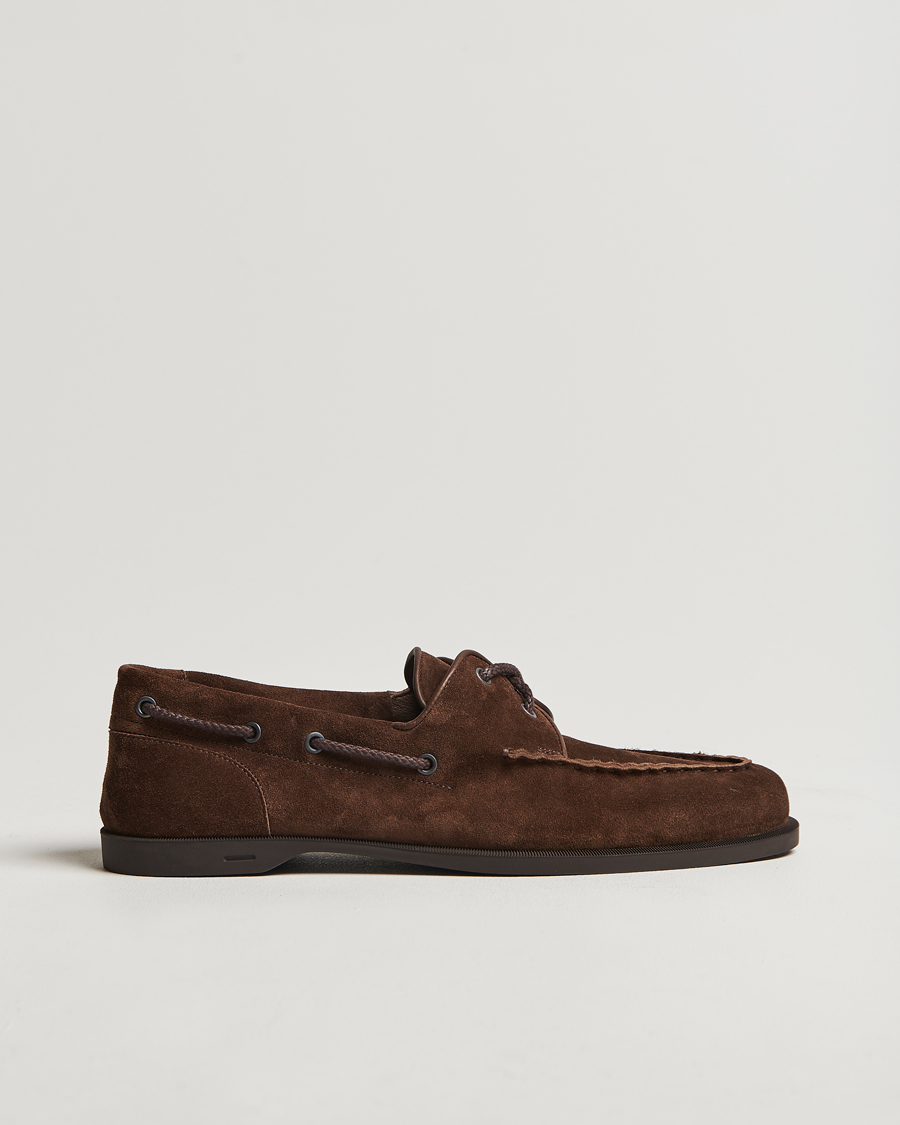 Men | Boat Shoes | John Lobb | Foil Boat Shoes Dark Brown