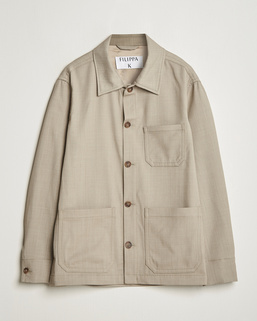 Men | Business & Beyond | Filippa K | Work Shirt Jacket Sage Melange