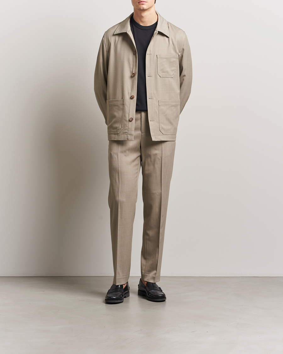 Men | Business & Beyond | Filippa K | Work Shirt Jacket Sage Melange