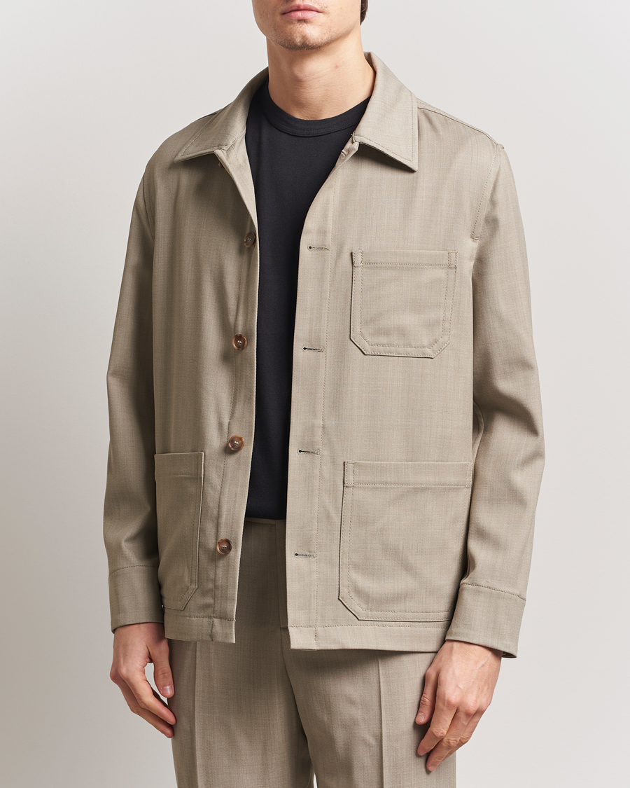 Men | Business & Beyond | Filippa K | Work Shirt Jacket Sage Melange