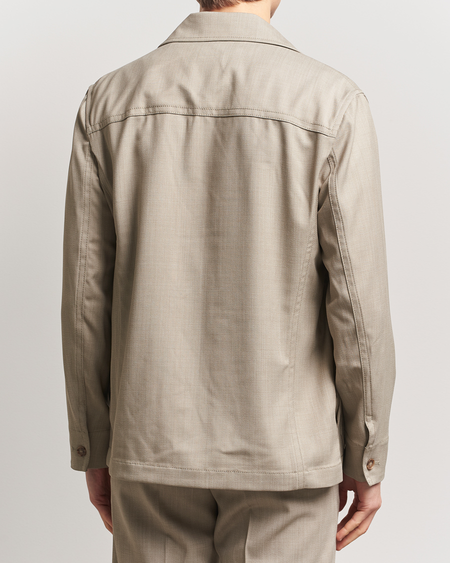Men | Business & Beyond | Filippa K | Work Shirt Jacket Sage Melange