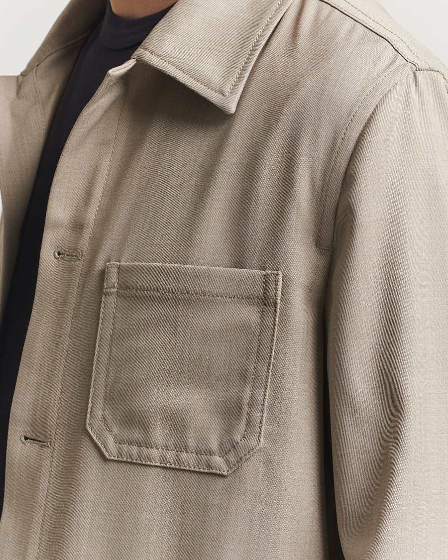 Men | Business & Beyond | Filippa K | Work Shirt Jacket Sage Melange