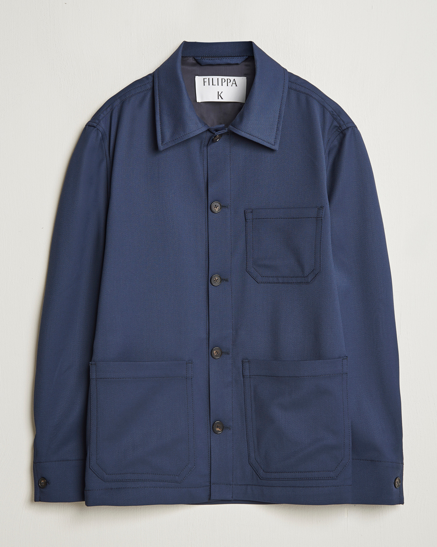 Men | Coats & Jackets | Filippa K | Work Shirt Jacket Dusk Blue