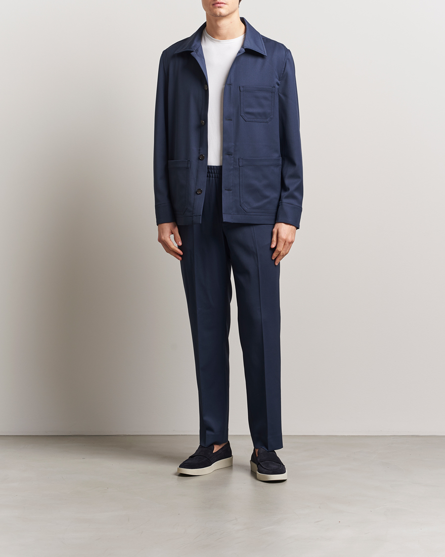 Men | Coats & Jackets | Filippa K | Work Shirt Jacket Dusk Blue