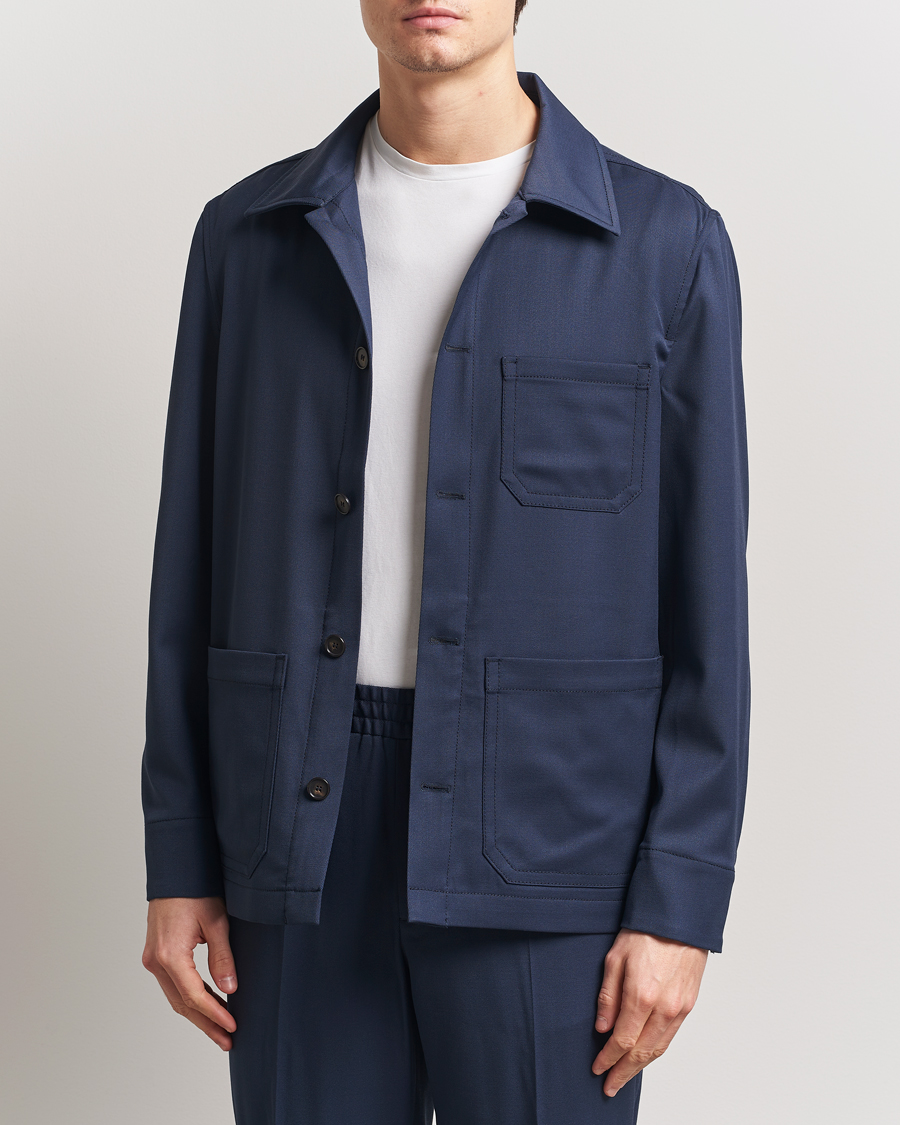 Men | Coats & Jackets | Filippa K | Work Shirt Jacket Dusk Blue