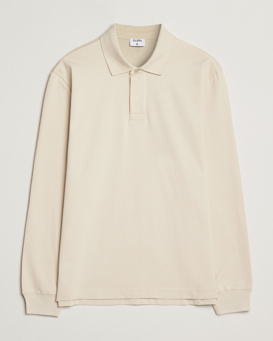 Men | Sweaters & Knitwear | Filippa K | Heavy Cotton Rugby Shirt Cream White
