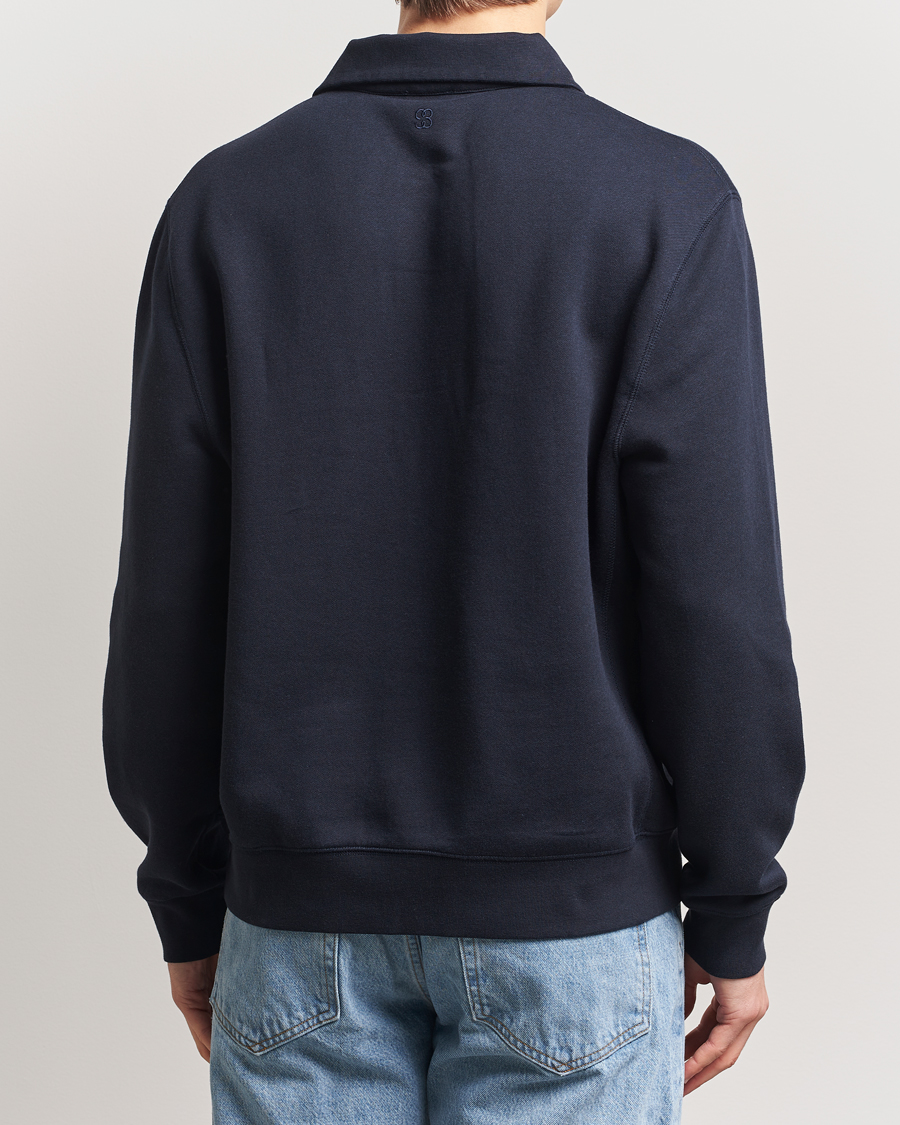 Men | Sweaters & Knitwear | Filippa K | Polo Sweatshirt Navy