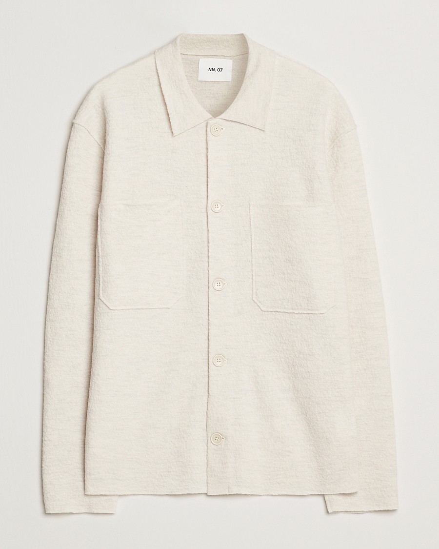 Men | Sweaters & Knitwear | NN07 | Jonas Boiled Wool Cardigan Ivory