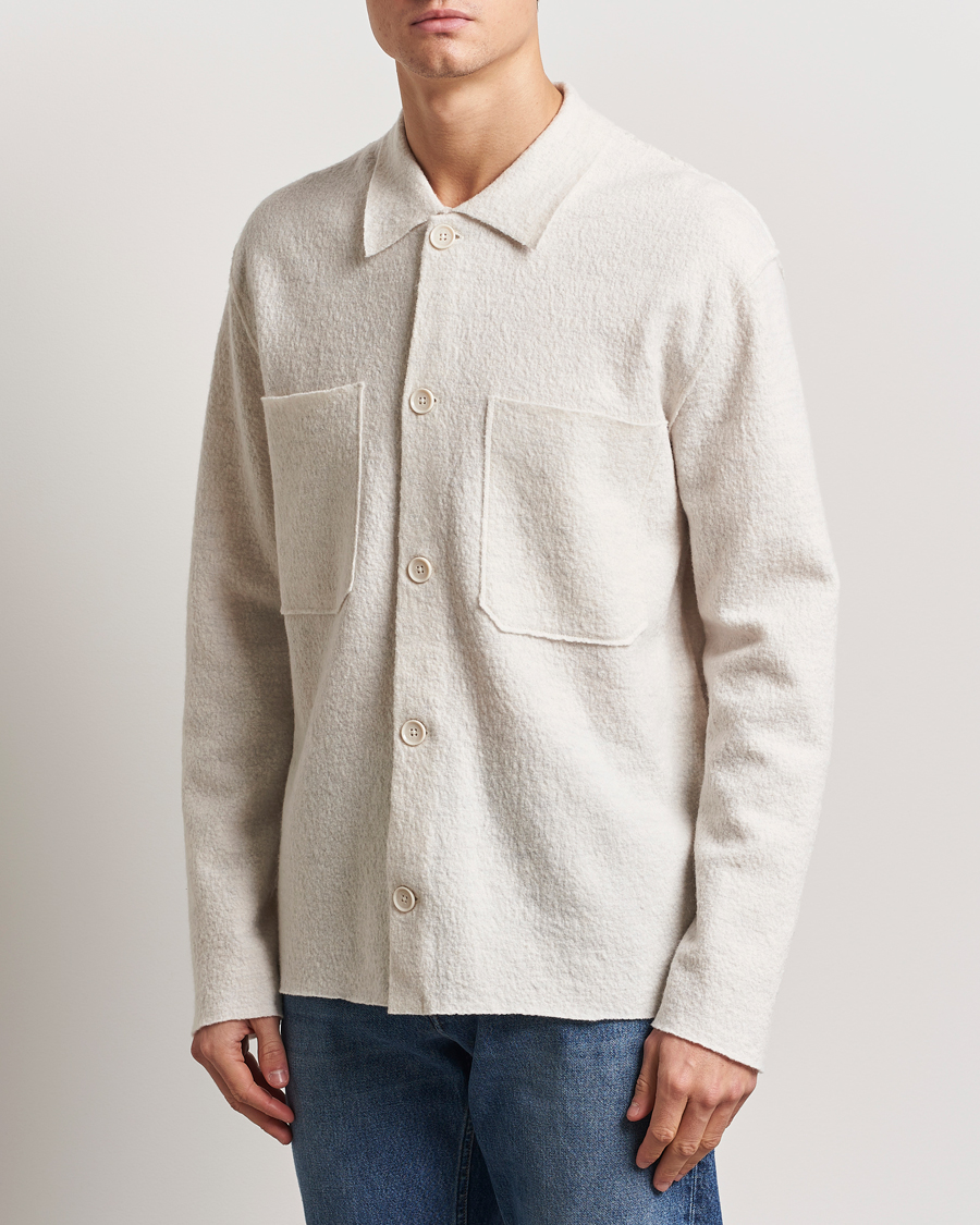 Men | Sweaters & Knitwear | NN07 | Jonas Boiled Wool Cardigan Ivory
