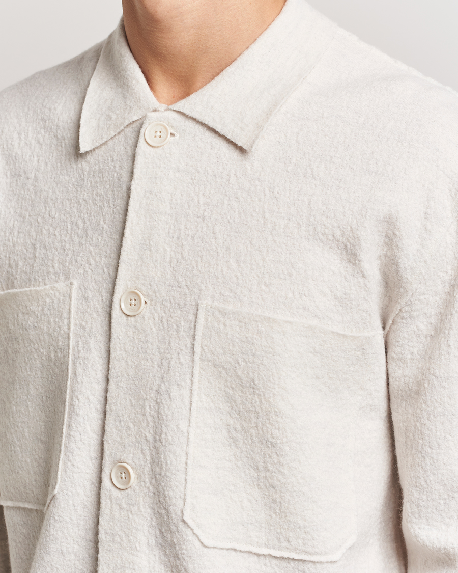 Men | Sweaters & Knitwear | NN07 | Jonas Boiled Wool Cardigan Ivory