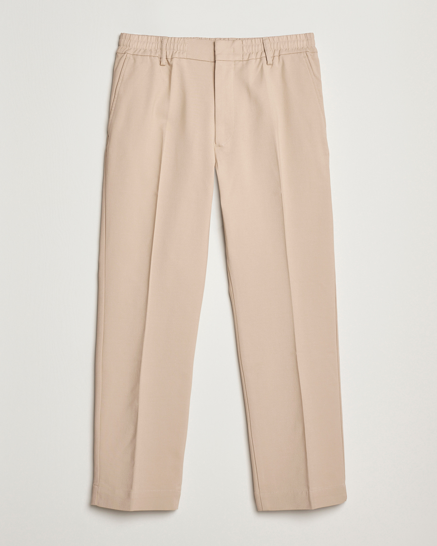 Men | Trousers | NN07 | Billie Cotton Drawstring Trousers White Pepper