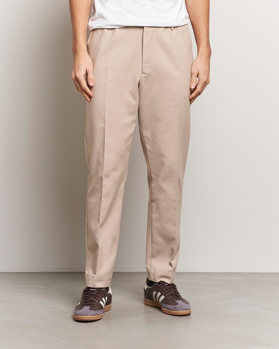 Men | Trousers | NN07 | Billie Cotton Drawstring Trousers White Pepper