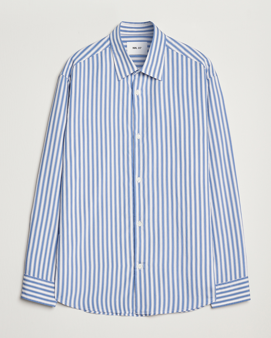 Men | Shirts | NN07 | Freddy Twill Striped Shirt Blue/White