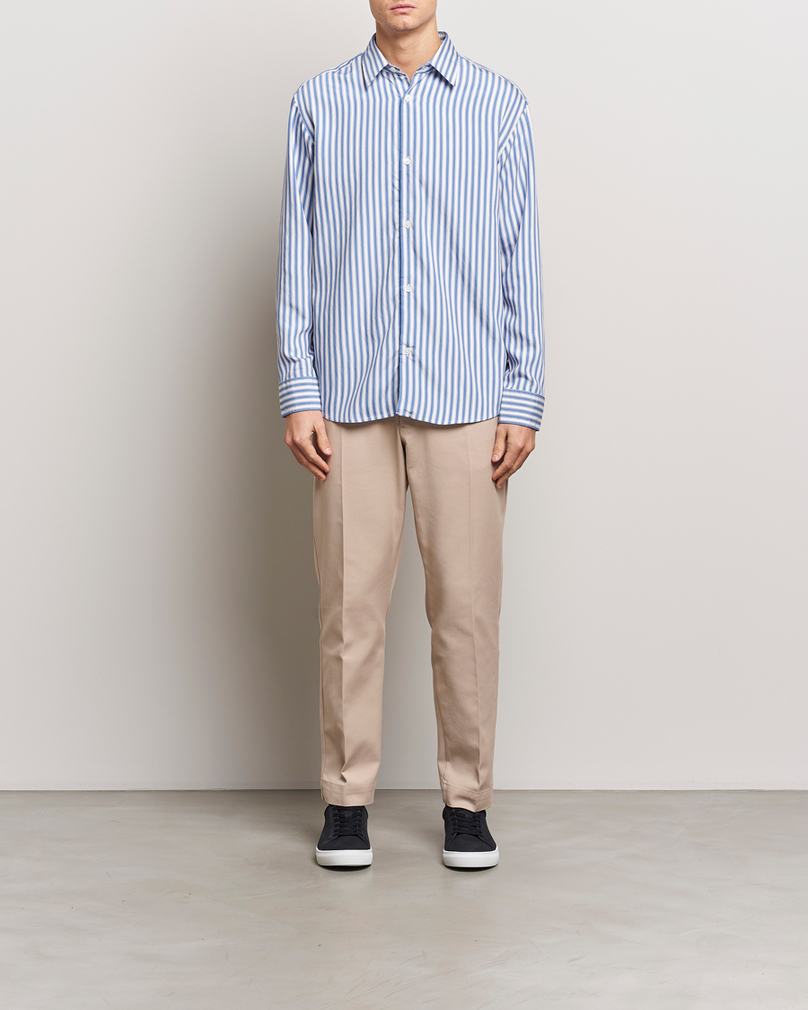 Men | Shirts | NN07 | Freddy Twill Striped Shirt Blue/White