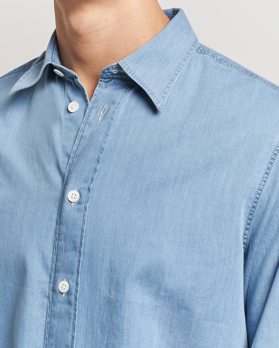 Men | Shirts | NN07 | Colby Denim Shirt Bleached Indigo