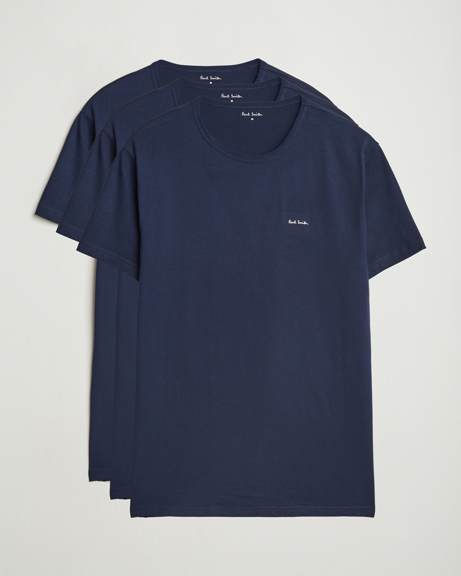 Men | T-Shirts | Paul Smith | 3-Pack Crew Neck T-Shirt Navy