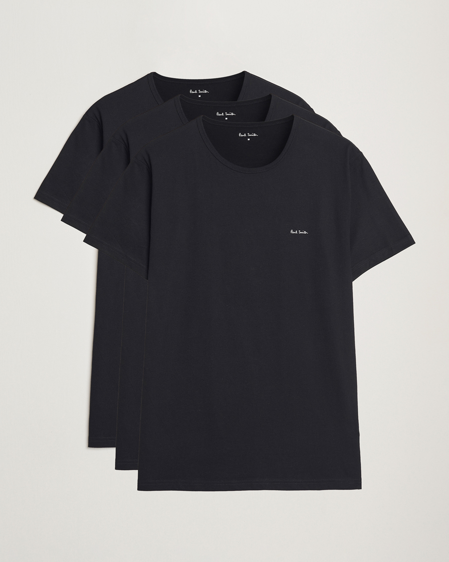 Men | T-Shirts | Paul Smith | 3-Pack Crew Neck T-Shirt Black