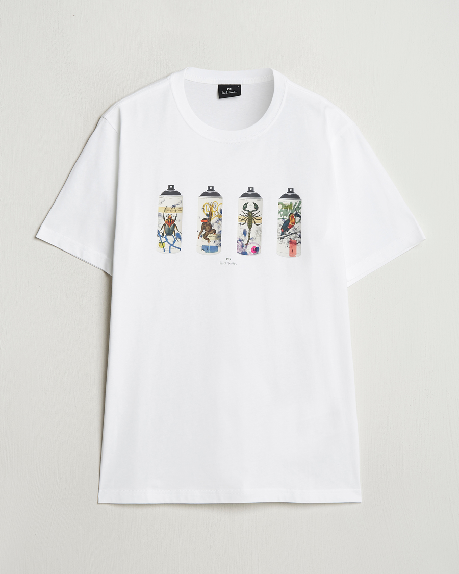 Men | T-Shirts | PS Paul Smith | Spray Cans Crew Neck T-Shirt White