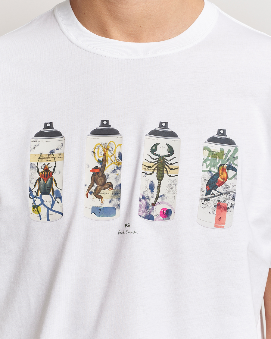 Men | T-Shirts | PS Paul Smith | Spray Cans Crew Neck T-Shirt White