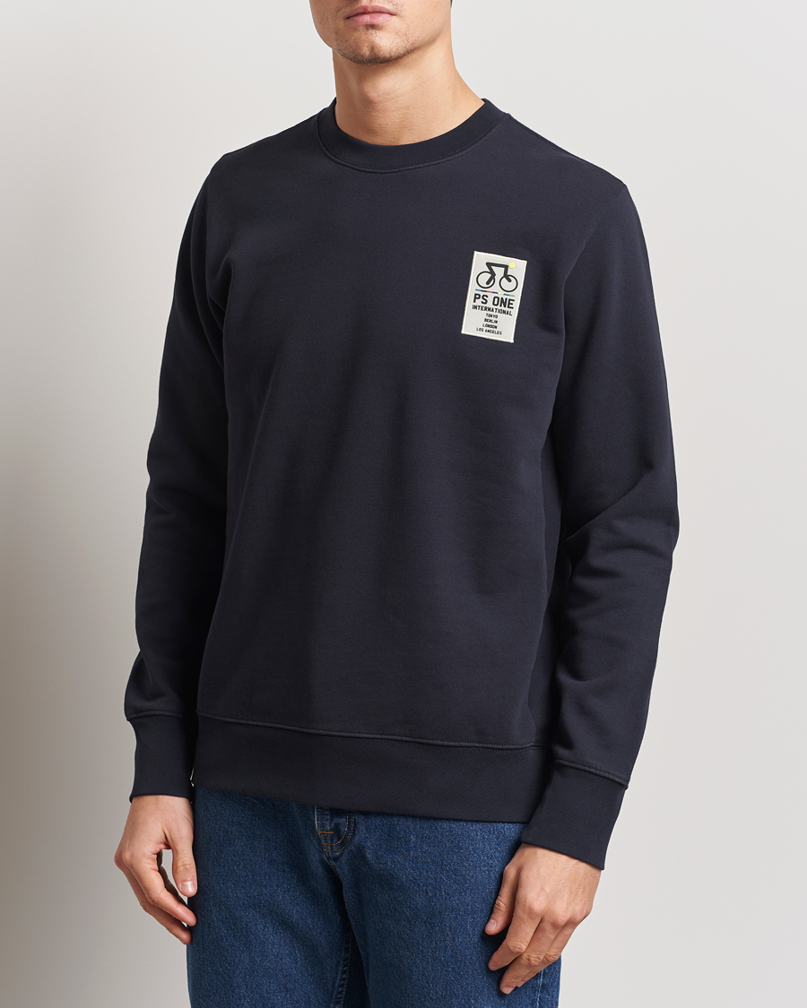 Men | Sweaters & Knitwear | PS Paul Smith | One Bike Crew Neck Sweatshirt Navy