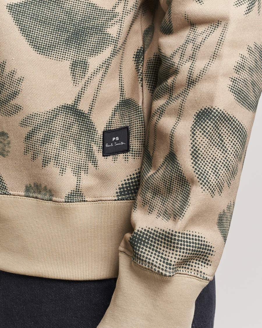 Men | Sweaters & Knitwear | PS Paul Smith | Flower Printed Crew Neck Sweatshirt Light Brown