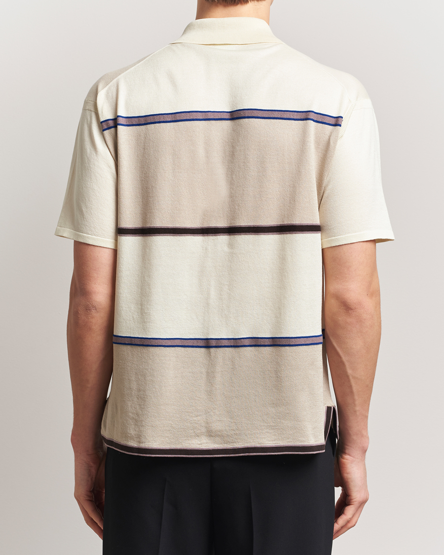 Men | Shirts | Paul Smith | Cotton Striped Knitted Short Sleeve Shirt White