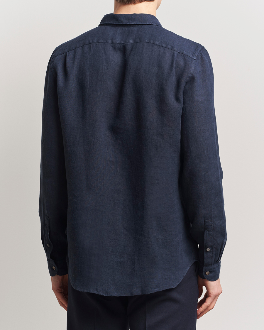 Men | Shirts | PS Paul Smith | Tailored Fit Linen Shirt Navy