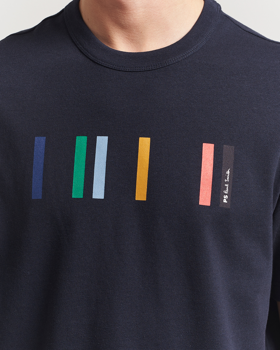 Men | T-Shirts | PS Paul Smith | Stripe Printed T-Shirt Navy