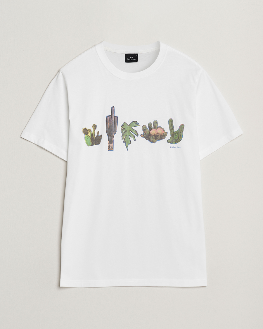 Men | T-Shirts | PS Paul Smith | Cactus Line Up Printed T-Shirt White