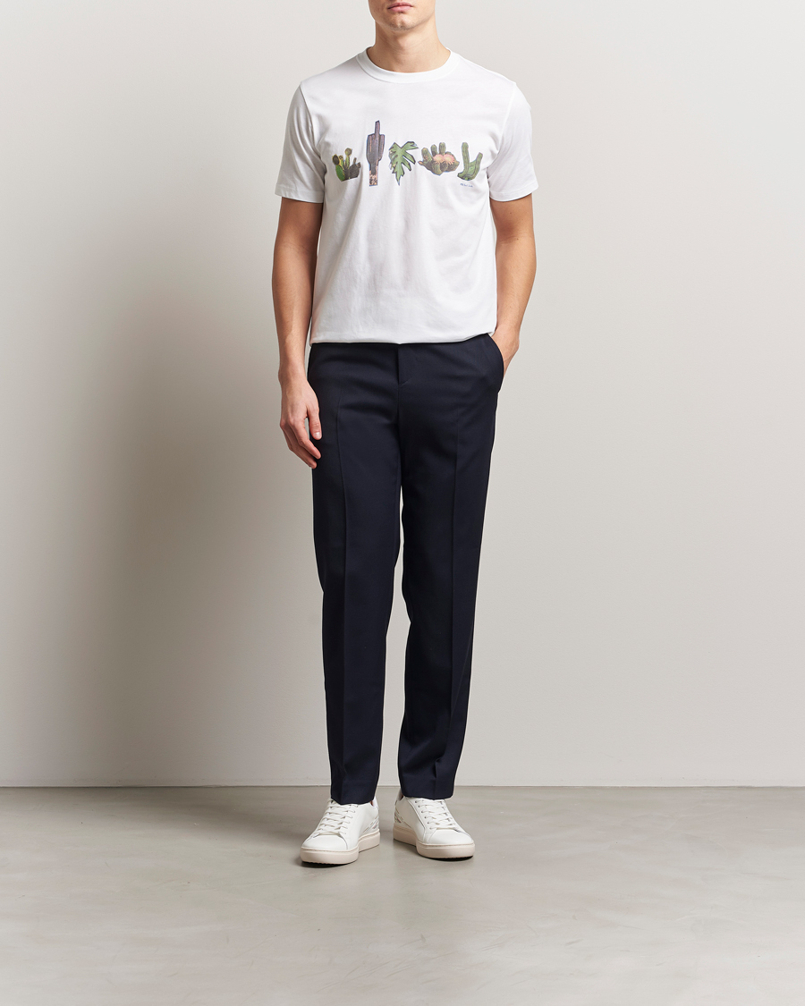 Men | T-Shirts | PS Paul Smith | Cactus Line Up Printed T-Shirt White