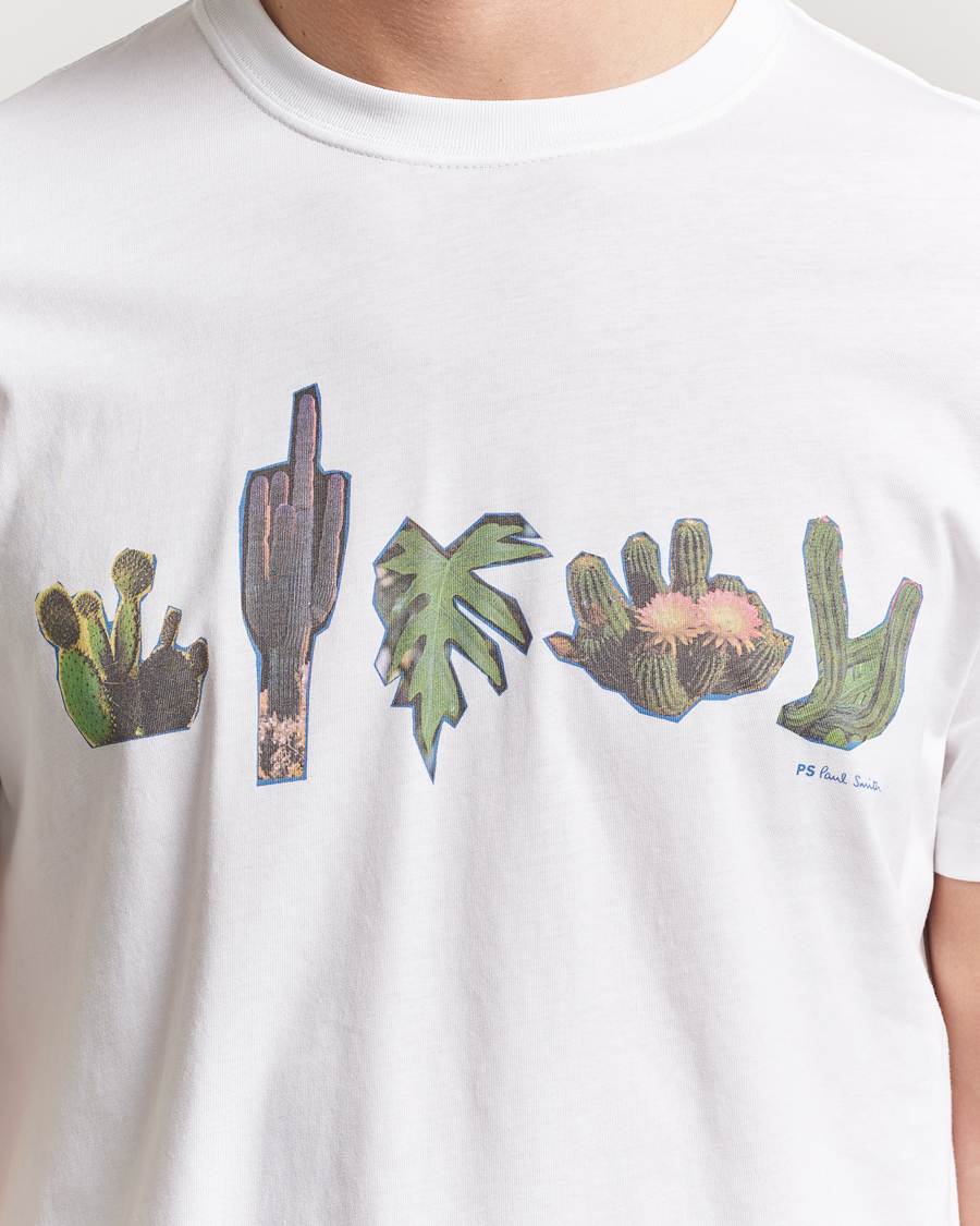 Men | T-Shirts | PS Paul Smith | Cactus Line Up Printed T-Shirt White
