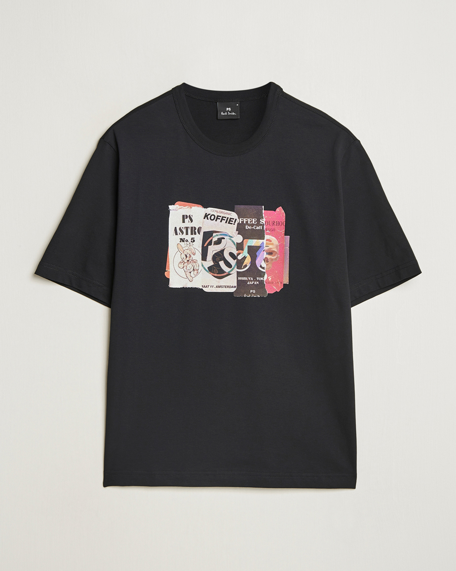 Men | T-Shirts | PS Paul Smith | Cut & Paste Printed T-Shirt Black