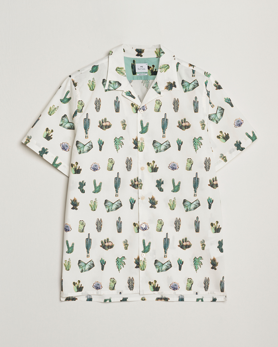 Men | Shirts | PS Paul Smith | Cactus Line Up Short Sleeve Shirt White
