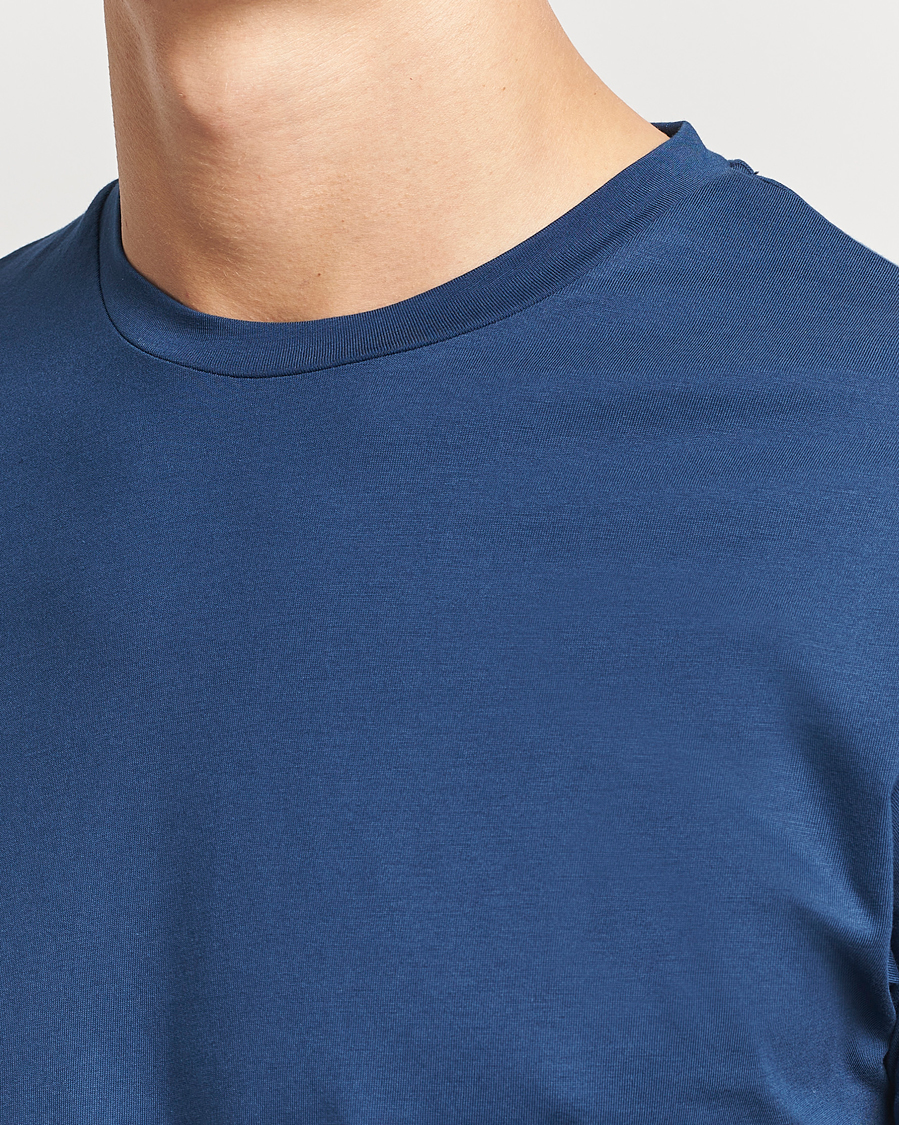 Men | T-Shirts | Sunspel | Riviera Midweight T-Shirt Navy Blue