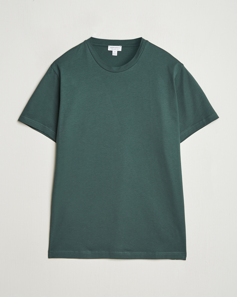 Men | T-Shirts | Sunspel | Riviera Midweight T-Shirt Holly Green