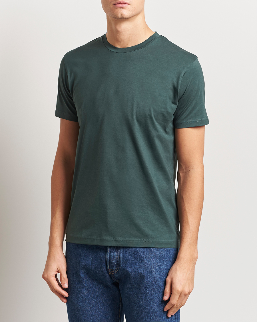 Men | T-Shirts | Sunspel | Riviera Midweight T-Shirt Holly Green