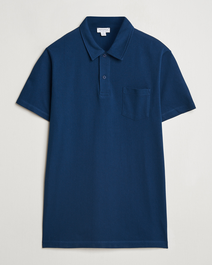 Men | Polo Shirts | Sunspel | Riviera Polo Shirt Naval Blue