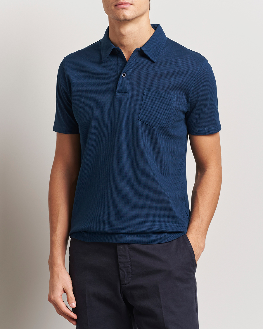 Men | Polo Shirts | Sunspel | Riviera Polo Shirt Naval Blue