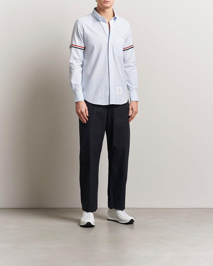 Men | Shirts | Thom Browne | Uniform Stripe Cotton Shirt Light Blue