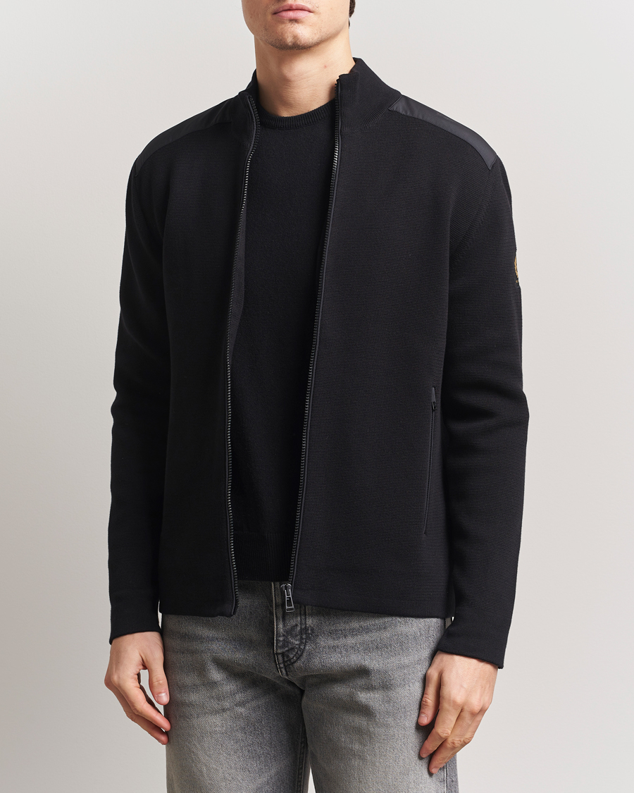 Men | Sweaters & Knitwear | Belstaff | Verge Zip Cardigan BLACK