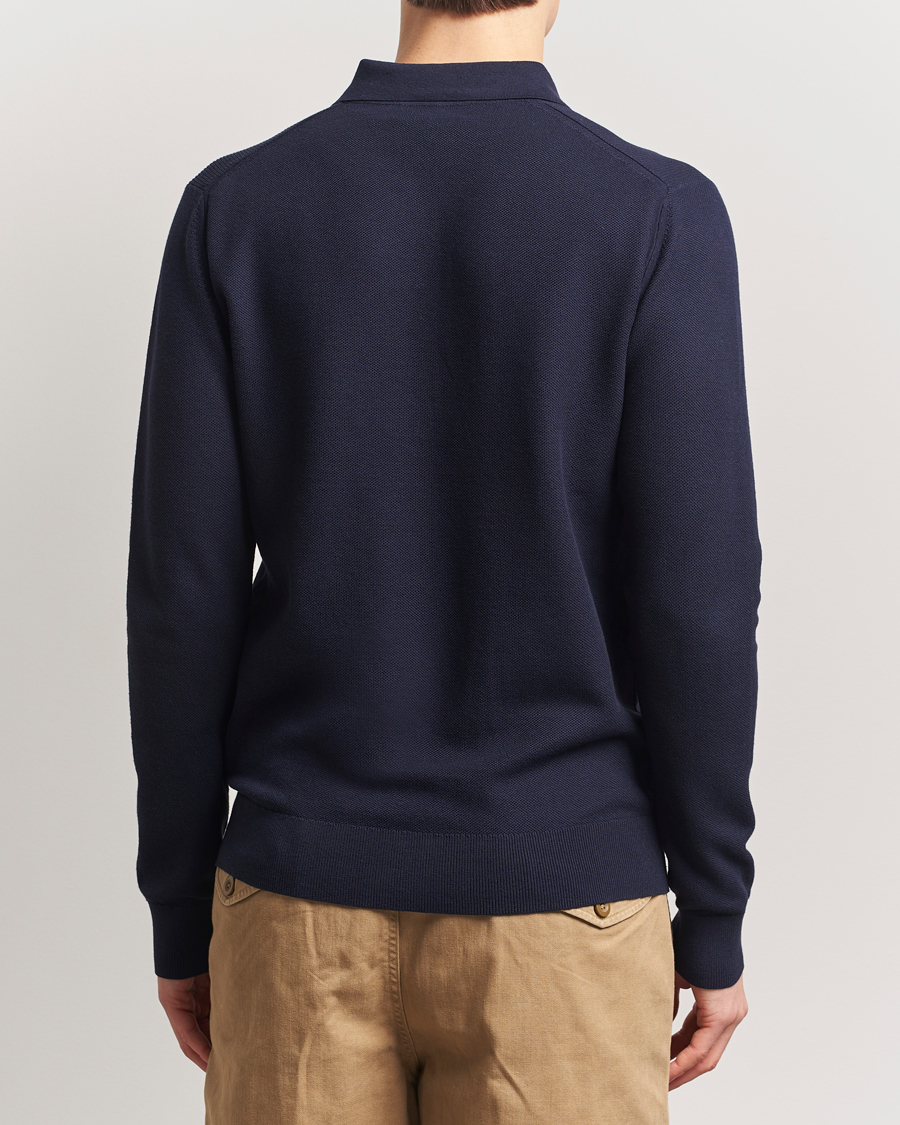 Men | Sweaters & Knitwear | Belstaff | Drift Knitted Zip Polo Navy