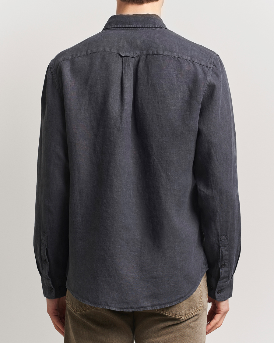 Men | Shirts | Belstaff | Scale Linen Shirt Washed Black