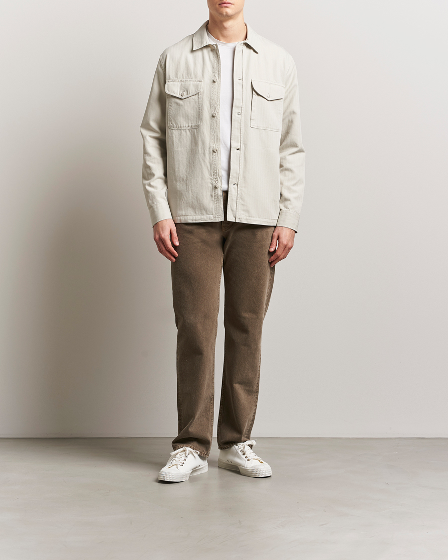 Men | Shirts | Belstaff | CS60 Cotton Herringbone Overshirt Stone Beige