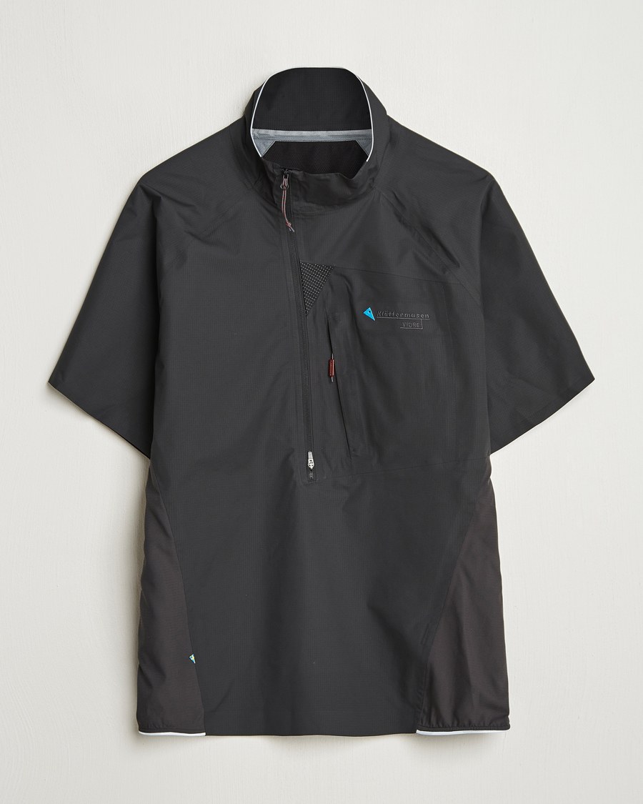 Men | T-Shirts | Klättermusen | Vidre Zip Short Sleeve Shirt Black