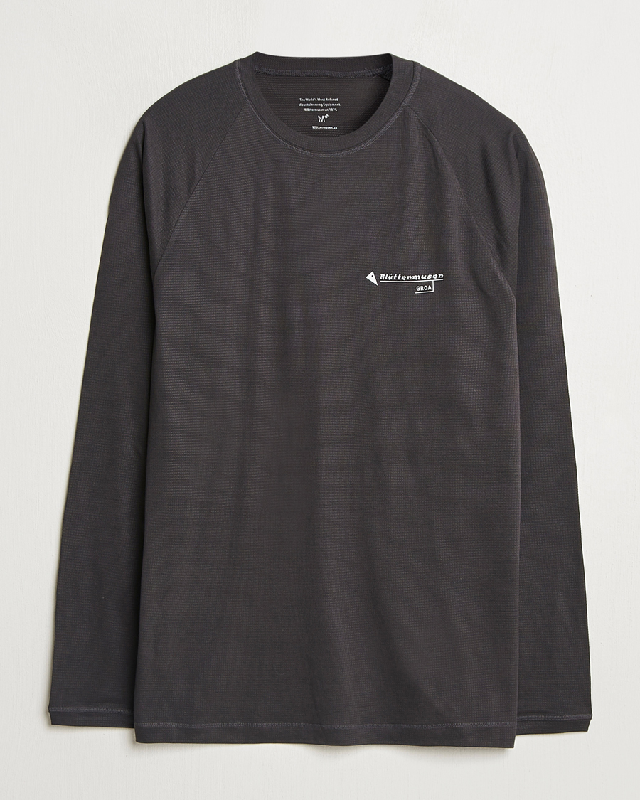 Men | Sweaters & Knitwear | Klättermusen | Groa Long Sleeve T-Shirt Raven