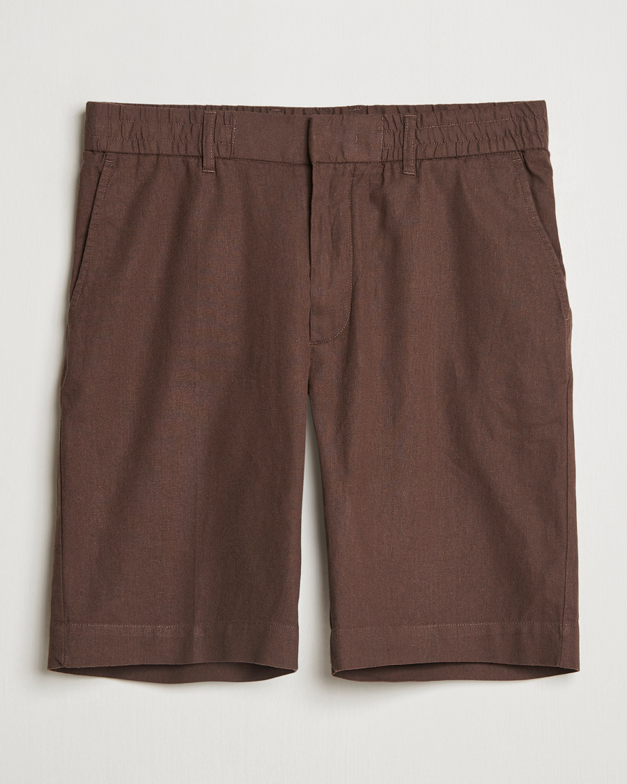 Men | Shorts | NN07 | Billie Cotton/Linen Drawstring Shorts Demitasse Brown